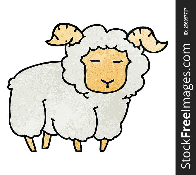 hand drawn quirky cartoon ram. hand drawn quirky cartoon ram