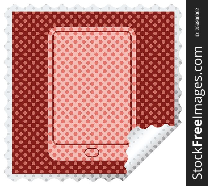 tablet computer vector illustration square peeling sticker. tablet computer vector illustration square peeling sticker