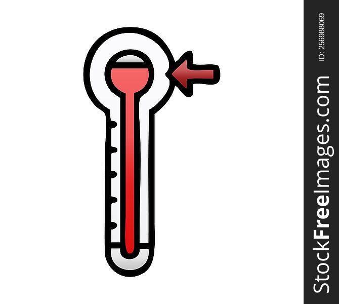 Gradient Shaded Cartoon Hot Thermometer
