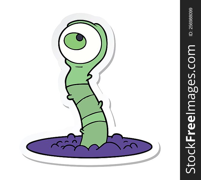 sticker of a cartoon alien swamp monster