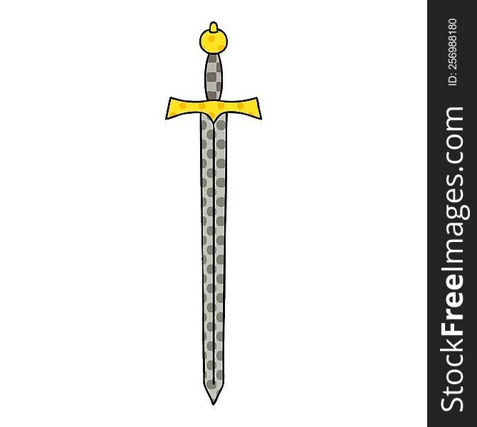 comic book style quirky cartoon sword. comic book style quirky cartoon sword