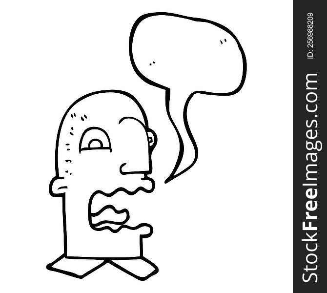Speech Bubble Cartoon Burping Man