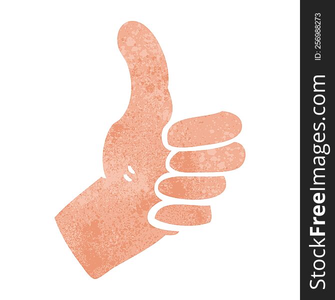 Retro Cartoon Thumbs Up Sign