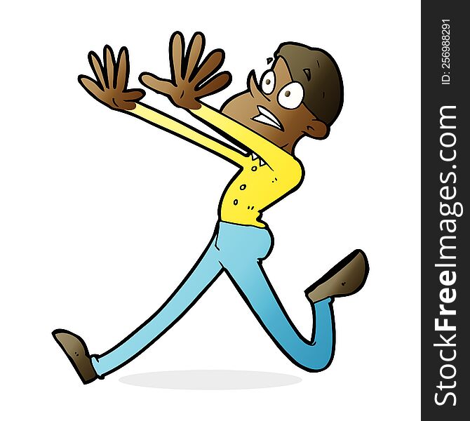 Cartoon Man Running Away