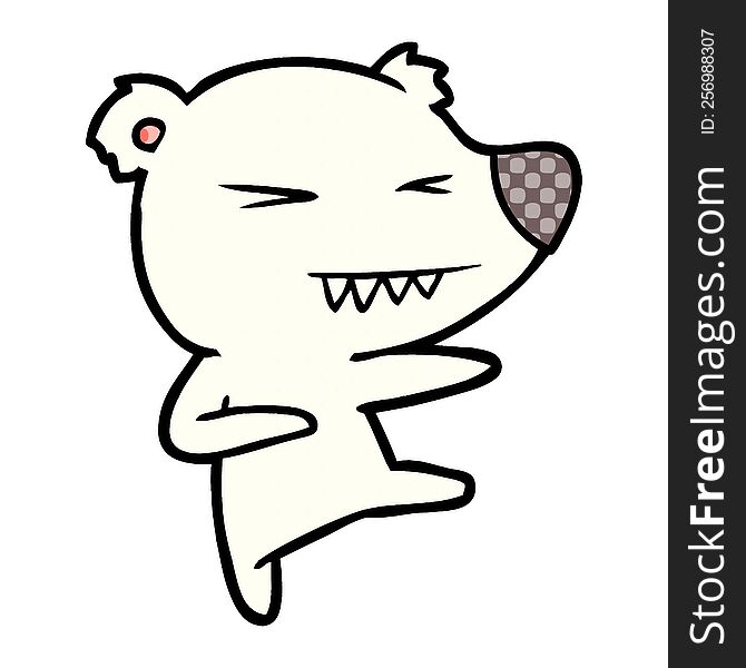kicking polar bear cartoon. kicking polar bear cartoon