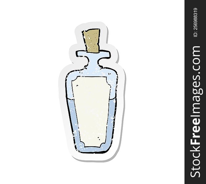 retro distressed sticker of a cartoon potion bottle