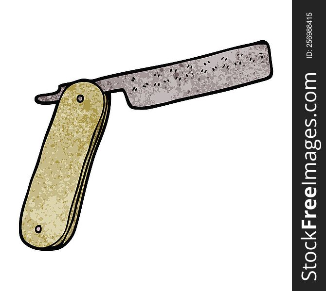 cartoon doodle cut throat razor