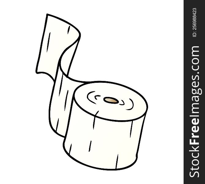 Gradient Cartoon Doodle Of A Toilet Roll