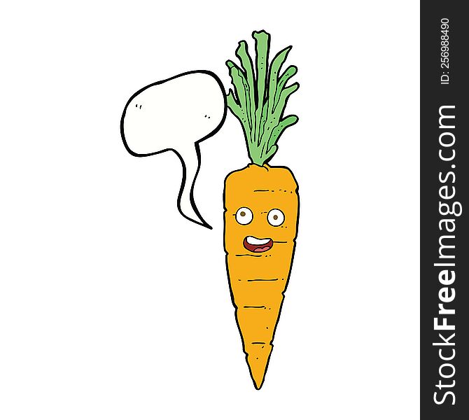 cartoon carrot with speech bubble