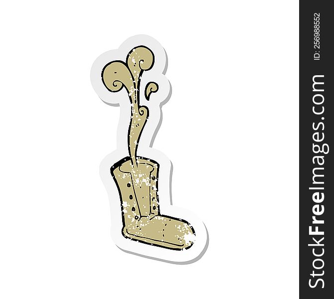 retro distressed sticker of a cartoon old boot