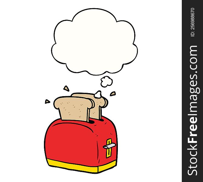 cartoon toaster and thought bubble