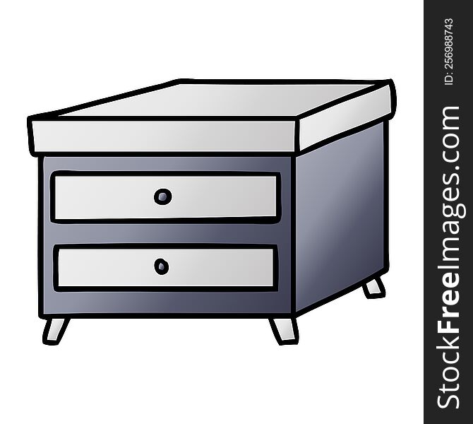 gradient cartoon doodle of a bedside table