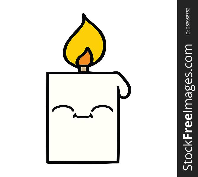 cute cartoon lit candle