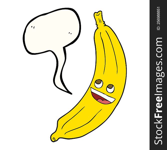 Speech Bubble Cartoon Banana