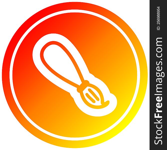 paint brush circular icon with warm gradient finish. paint brush circular icon with warm gradient finish