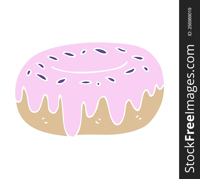 cartoon doodle donut with sprinkles