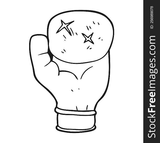 Black And White Cartoon Boxing Glove