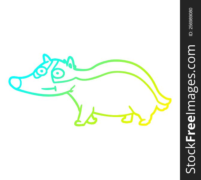 Cold Gradient Line Drawing Cartoon Friendly Badger