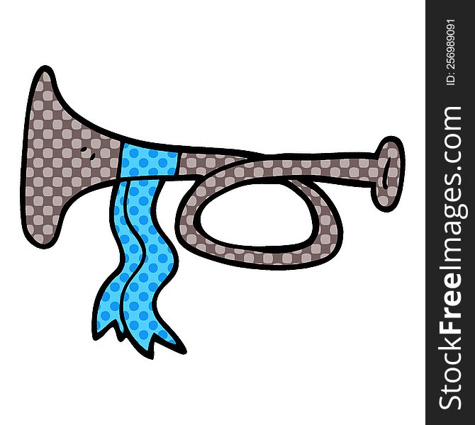 cartoon doodle metal trumpet