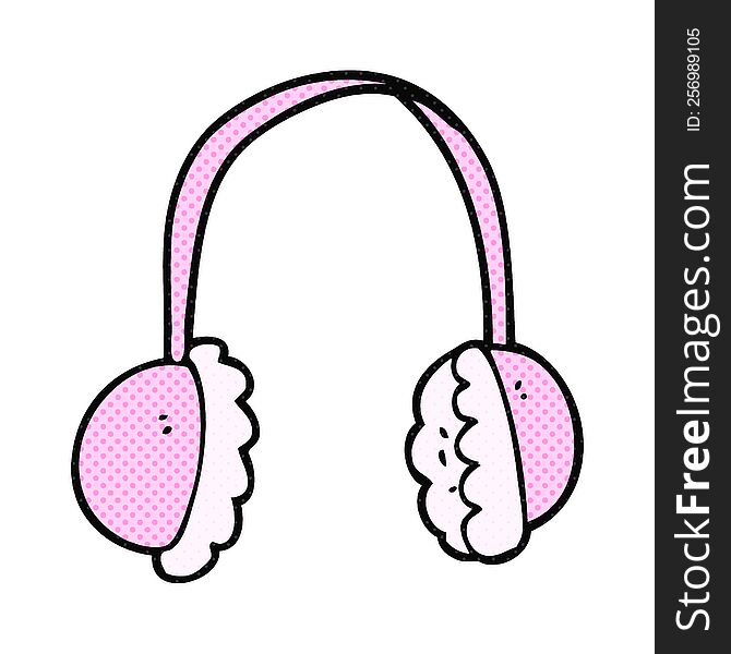 freehand drawn cartoon ear muffs