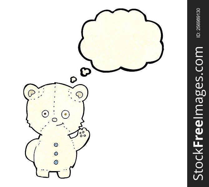 cartoon polar bear cub with thought bubble