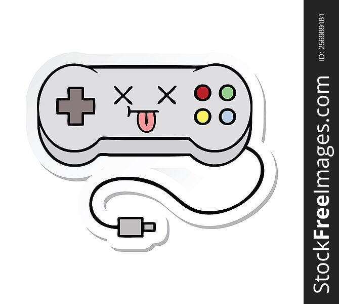 Sticker Of A Cute Cartoon Game Controller