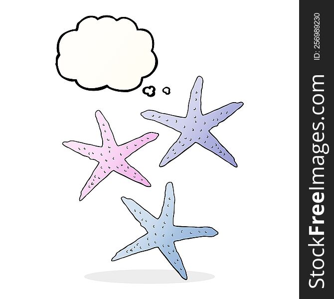 freehand drawn thought bubble cartoon starfish