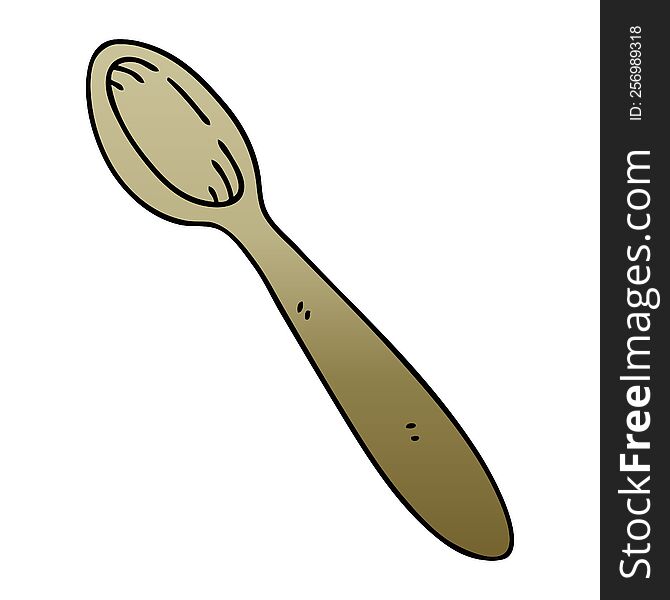 gradient shaded quirky cartoon wooden spoon. gradient shaded quirky cartoon wooden spoon