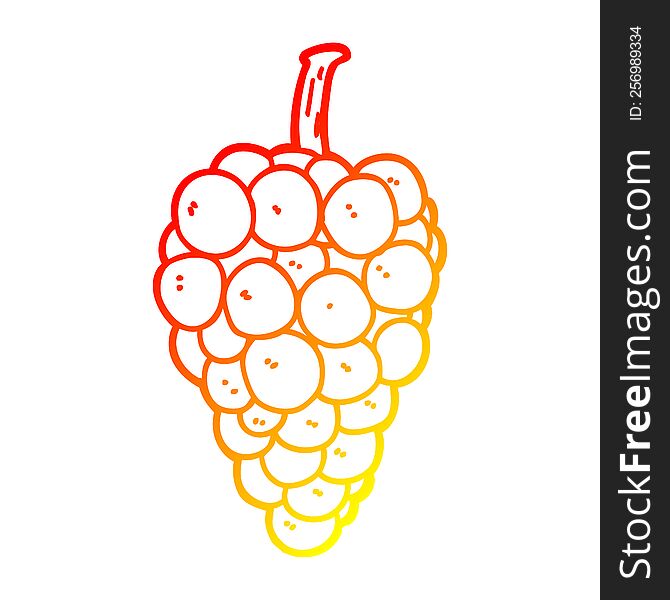 warm gradient line drawing of a cartoon grapes