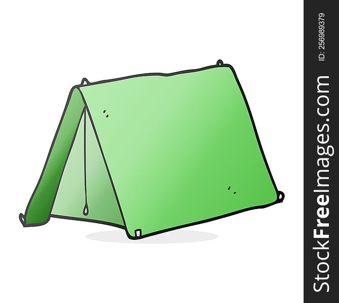 freehand drawn cartoon tent