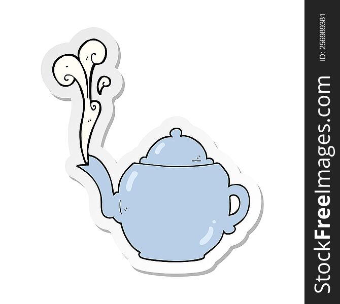 sticker of a cartoon teapot