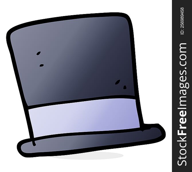 freehand drawn cartoon top hat