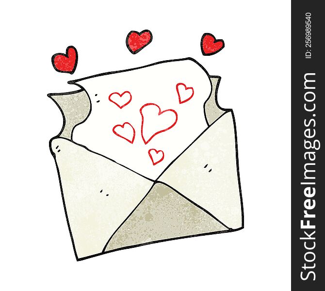 textured cartoon love letter