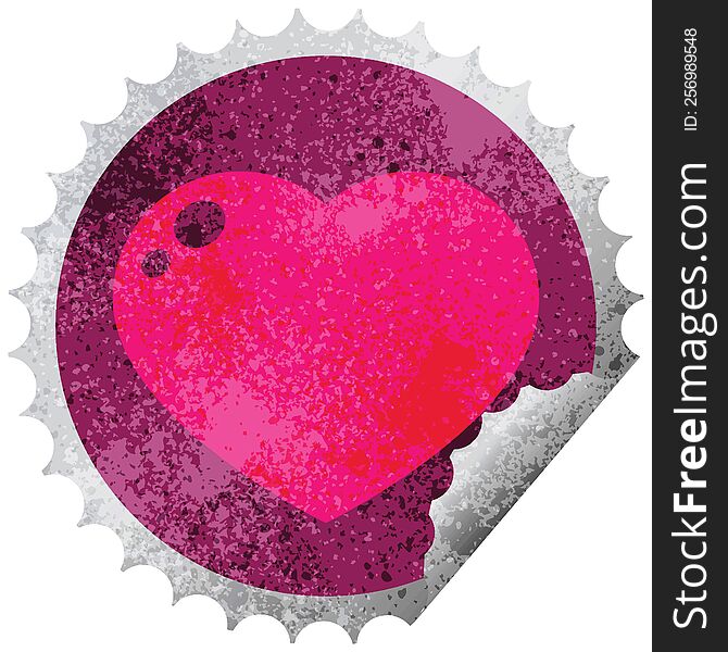 heart peeling sticker circular peeling sticker