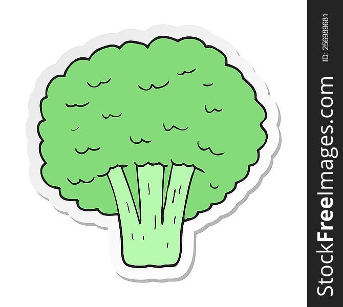 sticker of a cartoon broccoli