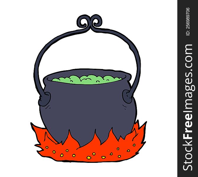 cartoon witch\'s cauldron