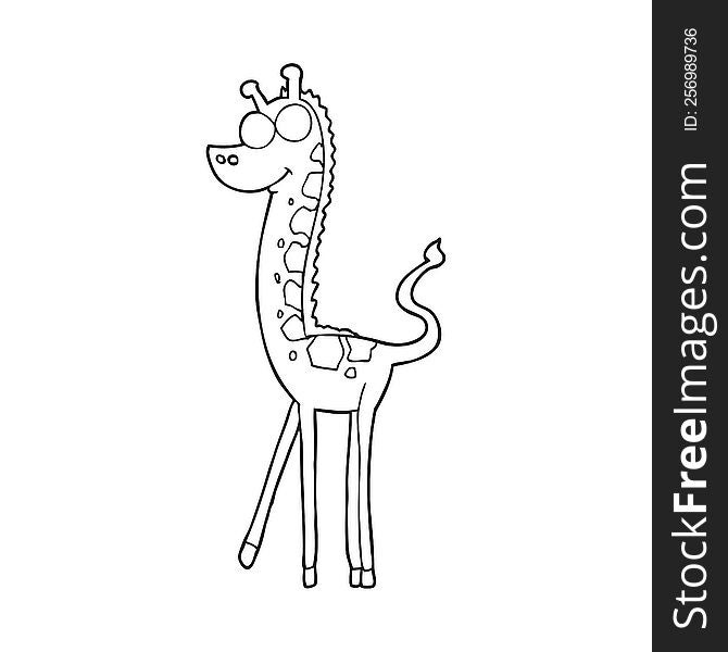 Black And White Cartoon Giraffe