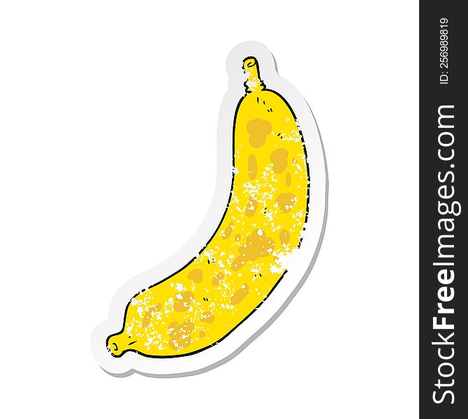 Retro Distressed Sticker Of A Cartoon Banana