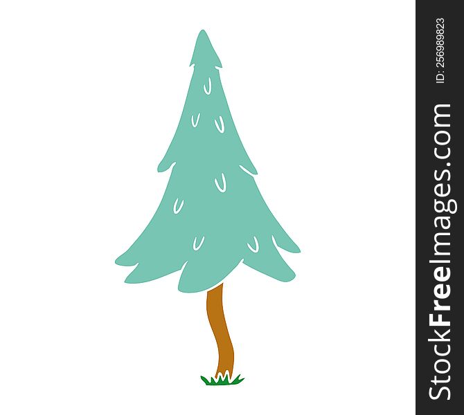 Cartoon Doodle Of Woodland Pine Trees