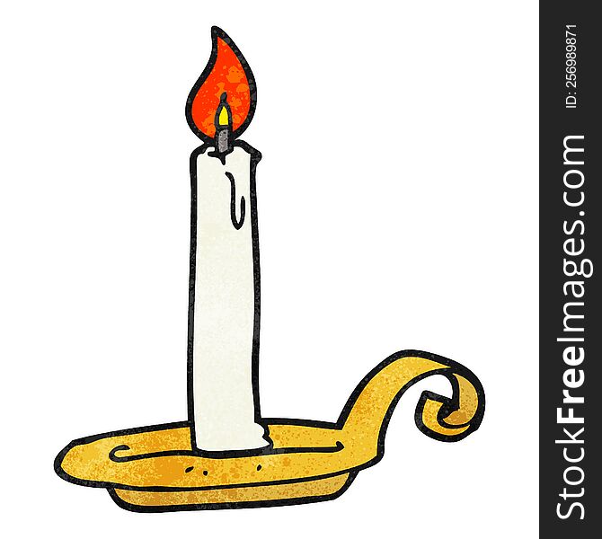 Textured Cartoon Candle Burning