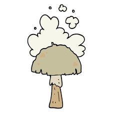 Free Cartoon Mushroom With Spore Cloud Royalty Free Stock Photos - 256991398