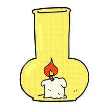Cartoon Old Glass Lamp And Candle Stock Photo Cartoon Old Glass Lamp And Candle Stock Photo