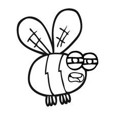 Black And White Cartoon Bee Royalty Free Stock Photography