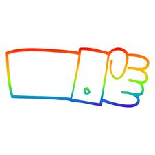 Free Rainbow Gradient Line Drawing Cartoon Judo Chop Shirt Arm Royalty Free Stock Photos - 256998278