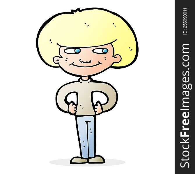 cartoon boy with hands on hips