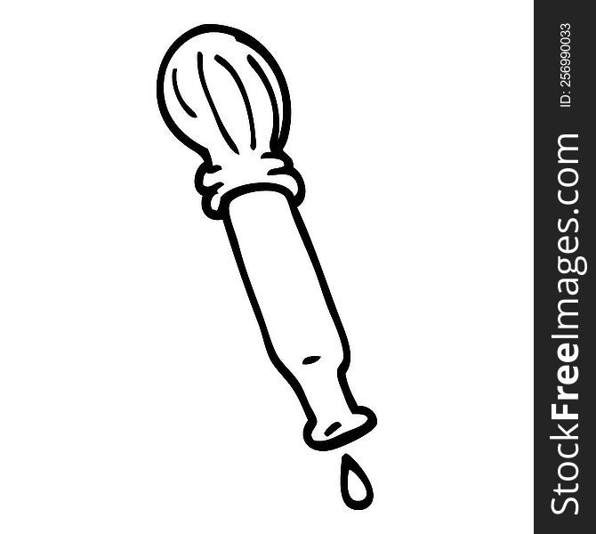 line drawing cartoon dripping pipette