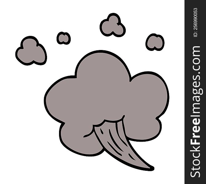 cartoon doodle whooshing cloud