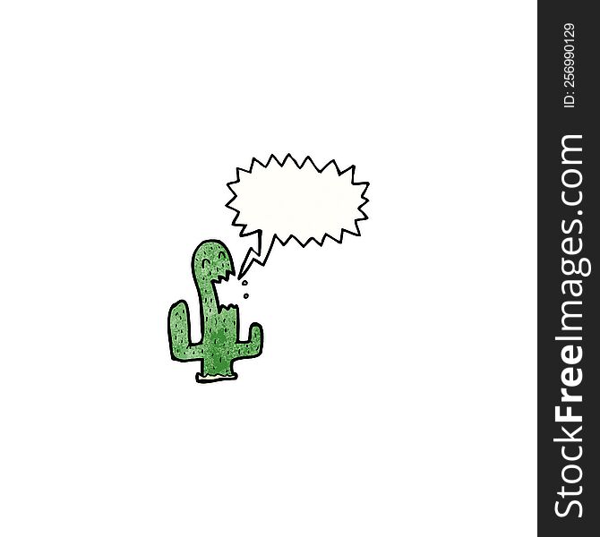 cartoon cactus with speech bubble