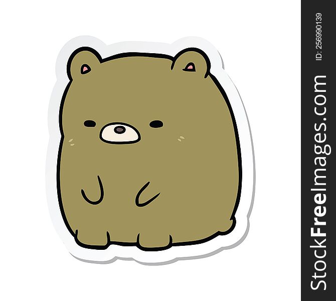 sticker of a cartoon sad bear