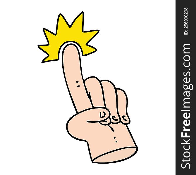 Pointing Finger Quirky Hand Drawn Cartoon